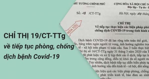 Chỉ thị 19 của Thủ tướng phòng chống dịch Covid-19 trong tình hình mới