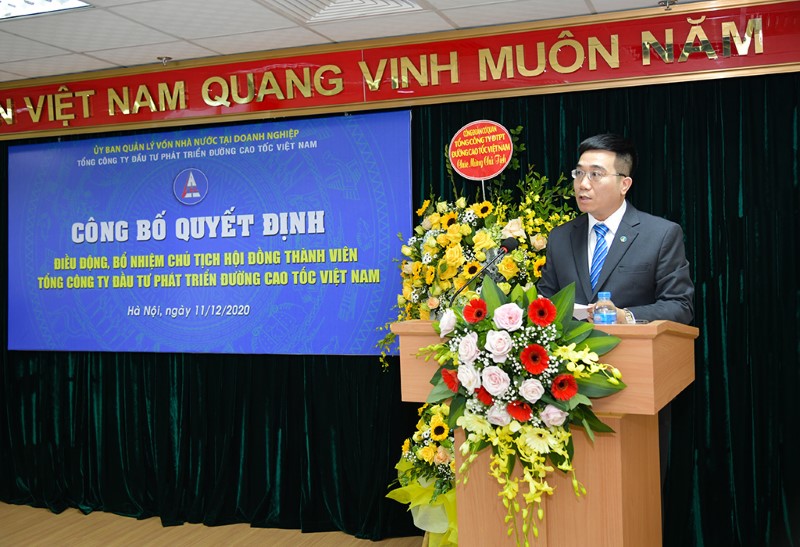 Tân Chủ tịch Hội đồng thành viên VEC Trương Việt Đông phát biểu nhận nhiệm vụ