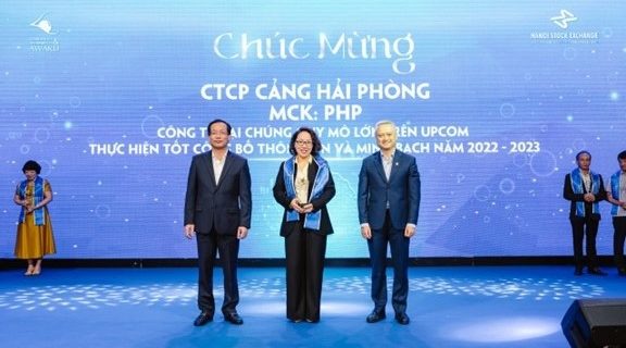 Cảng Hải Phòng đạt Top 10 Công ty UPCoM thực hiện tốt công bố thông tin và minh bạch năm 2022-2023