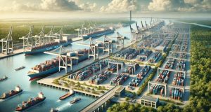 Phối cảnh minh họa về Cảng trung chuyển quốc tế Cần Giờ.
