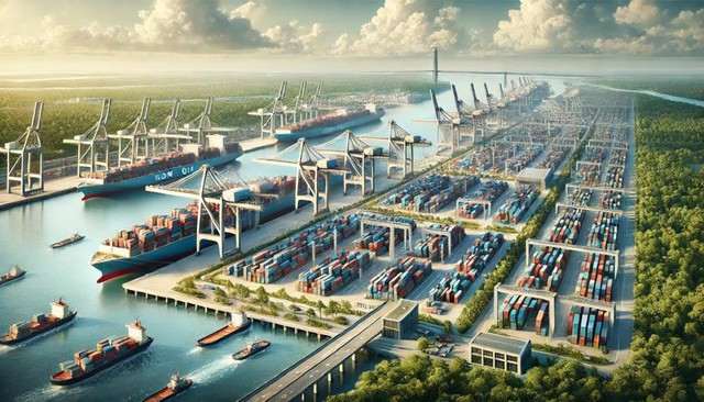 Phối cảnh minh họa về Cảng trung chuyển quốc tế Cần Giờ.